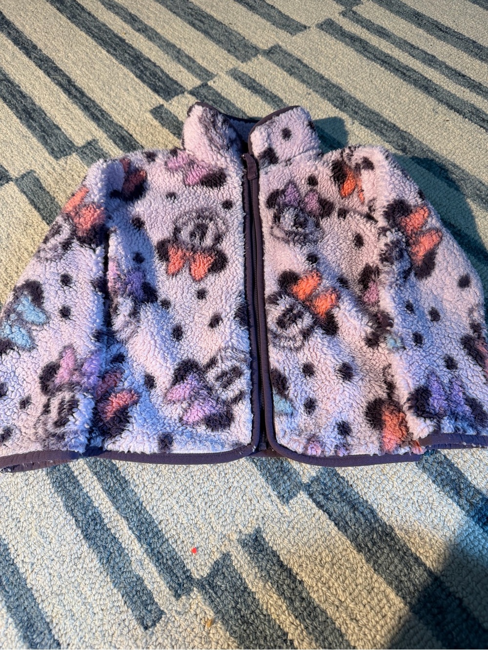 Disney Lavender Sherpa Jacket with Multicolor Butterflies